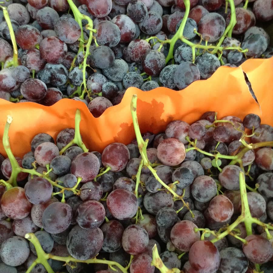 Uvas na banca do Mercado da Forca